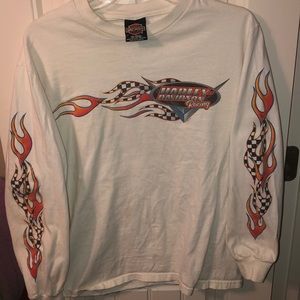 Vintage 2000 Harley Davidson Racing Flame T-shirt